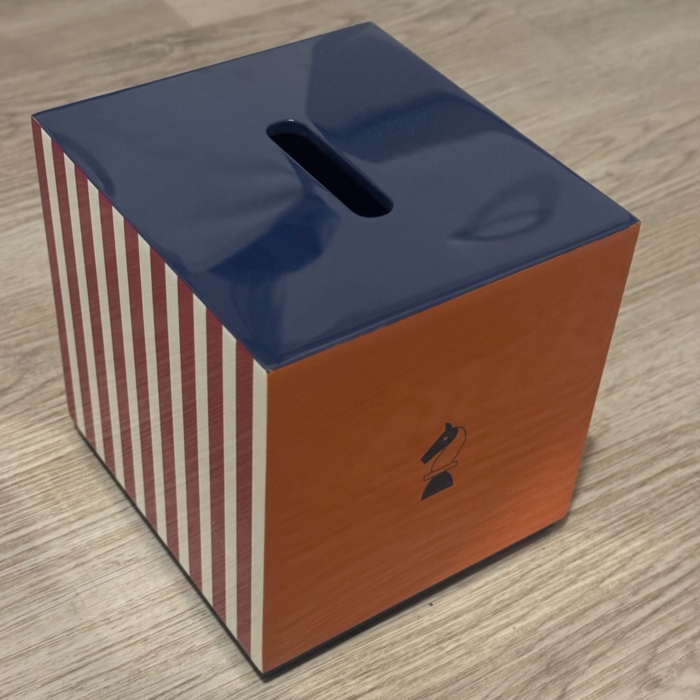 Hermes K-Box Square Tissue Box Multicolor Hand Lacquered Wood Pristine